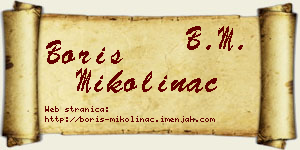 Boris Mikolinac vizit kartica